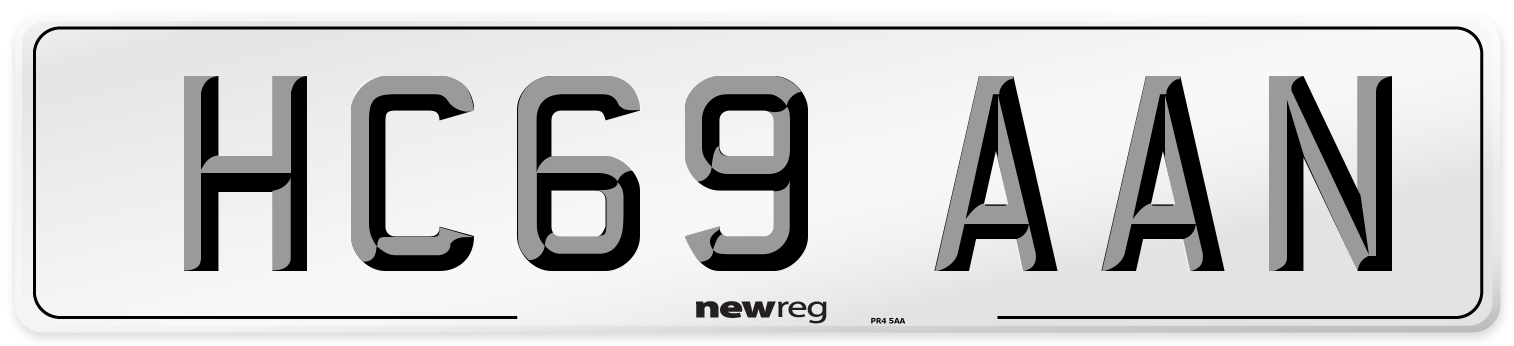 HC69 AAN Number Plate from New Reg